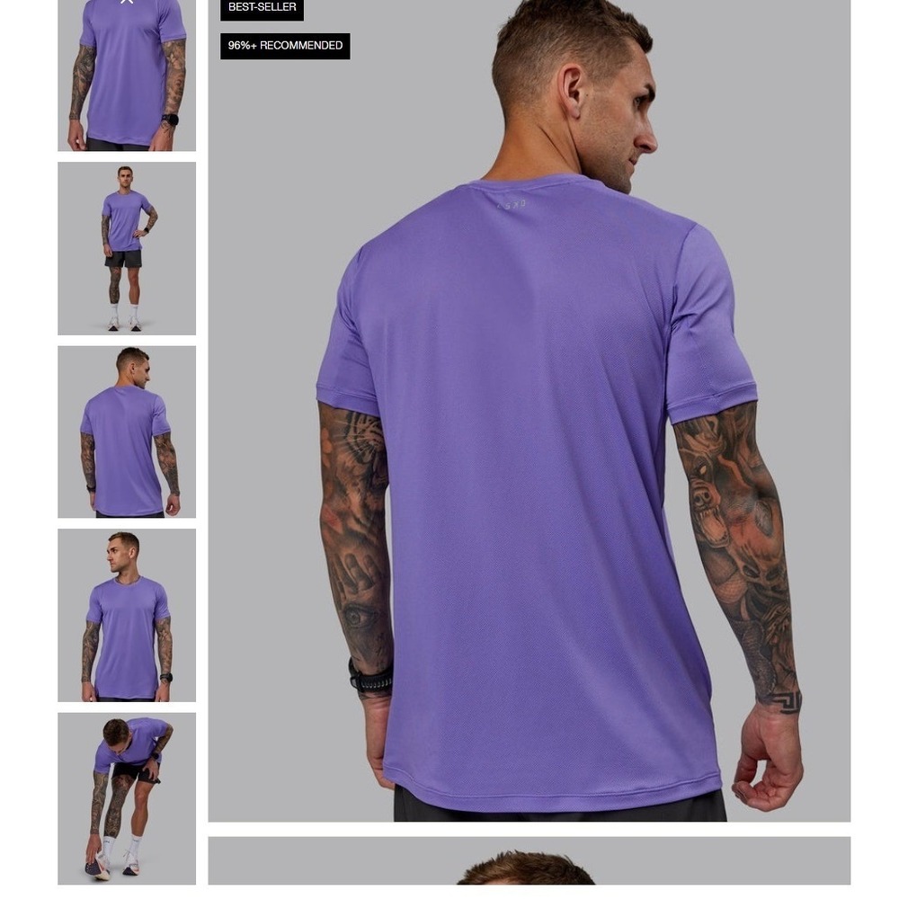 LSKD Mens Pace Running Tee Dahlia Purple Large MASS00606 Performance Shirt NWT - Picture 6 of 16